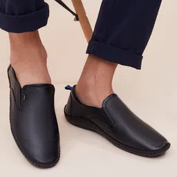 Hitz Men Lightweight Leather Loafers-40