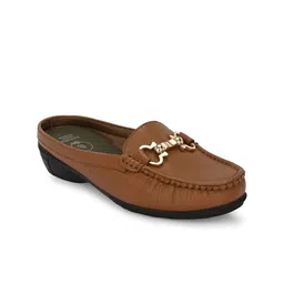 Egoss Women Round Toe Lightweight Leather Loafers-image-97