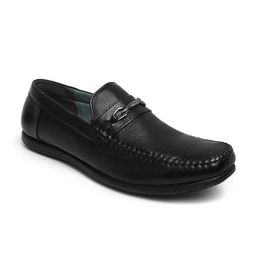 Zoom Shoes Men Textured Waterproof Lining Memory Foam Leather Horsebit Loafers-13