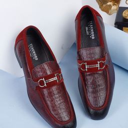 Teakwood Leathers Men Textured Lightweight Leather Loafers-image-21