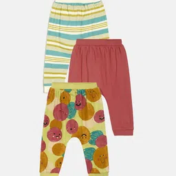 MINI KLUB Infant Boys Pack Of 3 Printed Pure Cotton Joggers-image-16