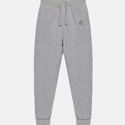 KiddoPanti  Kids Grey Melange Solid Pure Cotton Joggers-image-14