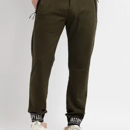 Status Quo Men Olive Green Solid Cotton Joggers-image-95