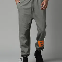 Breakbounce Men Grey Printed Cotton Joggers-image-37