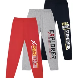 BAESD Boys Pack Of 3 Mid-Rise Pure Cotton Joggers-image-33