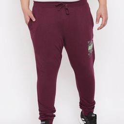 ARDEUR Men Plus Size Maroon Typography Printed Regular-Fit Pure Cotton Joggers-picture-17