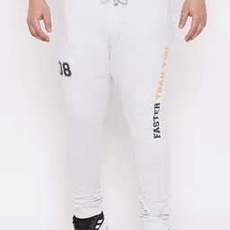 ARDEUR Men Plus Size Off White Solid Regular-Fit Pure Cotton Joggers-picture-5