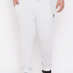 ARDEUR Men Plus Size Off White Solid Regular-Fit Pure Cotton Joggers-picture-6