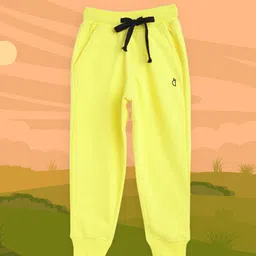 Gini and Jony Boys Yellow Solid Cotton Joggers-image-39