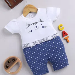 Moms Love Infant Girls Printed Cotton Rompers with Applique Detail-image-75