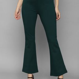 Allen Solly Woman Women Green Solid Bootcut Trouser-image-53