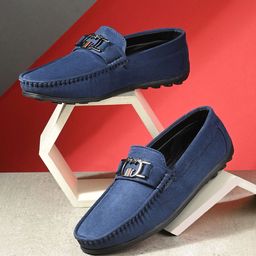 AARAVIN'S Men Lightweight Round Toe Suede Loafers-39