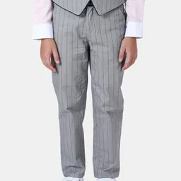 One Friday Boys Striped Relaxed Cotton Trousers-image-97