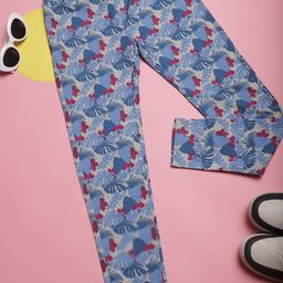 NEUDIS Girls Floral Printed Relaxed Fit Cotton Trousers-image-49