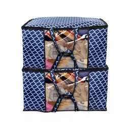 Stylista Blue & White 2 Pieces Printed Water Resistant Sweater Bag Organisers-13