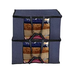 Stylista Blue & White 2 Pieces Printed Water Resistant Sweater Bag Organisers-12