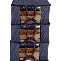 Stylista Blue & Black 3 Pieces Floral Printed Water Resistant Sweater Bags-9