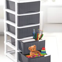 Nayasa Grey Set of 5 Regular Multi-Utility Organisers-17