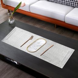 LooMantha White Abstract Table Runner image 4