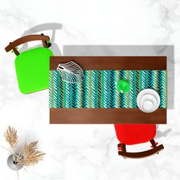 ArtzFolio Green & White Digital Printed Table Runner image 3