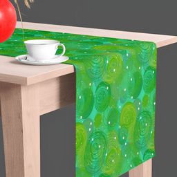 ArtzFolio Green Abstract Printed Table Runner image 2