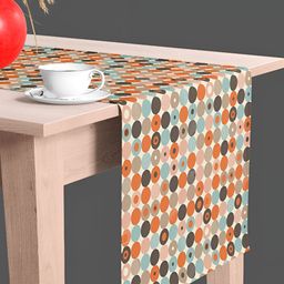 ArtzFolio Blue & Pink Geometric-Printed Edge To Edge Table Runner image 4