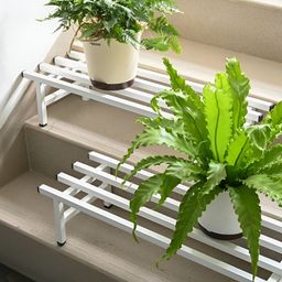 UGAOO White 2-pcs Metal Planter Stand-16