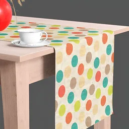 ArtzFolio Beige & Green Digital Printed Table Runner image 3
