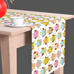 ArtzFolio White Printed Table Runner for Dining & Center Table image 2