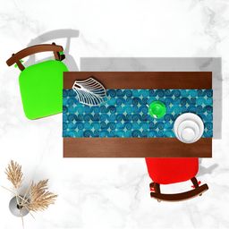 ArtzFolio Blue & Green Printed Rectangle Table Runner image 5