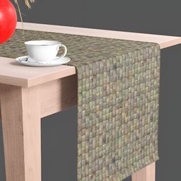 ArtzFolio Grey & Brown Abstract Printed Table Runner image 3