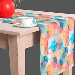 ArtzFolio Turquoise Blue & Peach Coloured Digital Printed Table Runner image 2