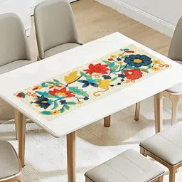 PURINA'S White & Red Beaded Rectangular Dining Table Runner image 4