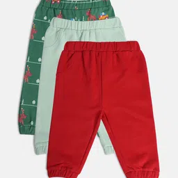 MINI KLUB Boys Pack Of 3 Mid-Rise Pure Cotton Joggers-image-76