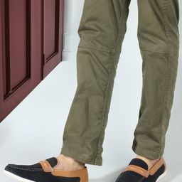 Carlton London Men Colourblocked Lightweight Round Toe Leather Loafers-picture-3