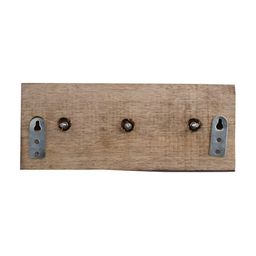Indianshelf Green & Red Striped Melon Rectangular Shaped Wooden Wall Hook image 3