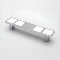Rab White & Grey Glossy Finish Rust Proof Drawer Handle image 4