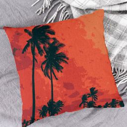 HOUZZCODE Red & Black Set of 2 Square Cushion Covers image 2