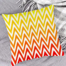 HOUZZCODE Red & Yellow Set of 2 Abstract Square Cushion Covers image 2