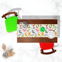 ArtzFolio White & Grey Digital Printed Table Runner image 3