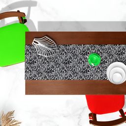 ArtzFolio Black & White Abstract Printed Table Runner image 3