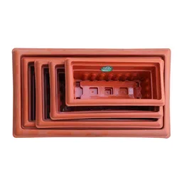 TRUSTBASKET 12-Pcs Brown Rectangular Planters image 2