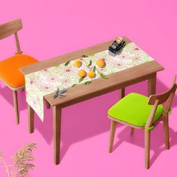 ArtzFolio Green & Pink Printed Rectangular Table Runner image 2