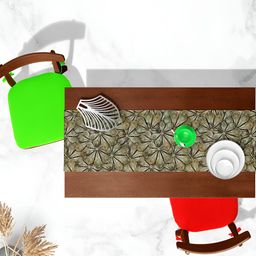 ArtzFolio Olive & Black Printed Rectangular Table Runner image 5