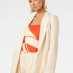Forever New Linen Tailored Fit Linen Open Front Blazer image 2