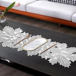 Dakshya Industries White Textured Jaali Table Runner image 4