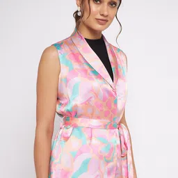 antheaa elit Antheaan Elit Abstract Printed Formal Blazer With Belt image 2