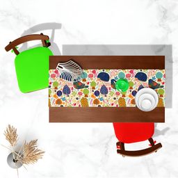 ArtzFolio White & Blue Digital Printed Table Runner image 2