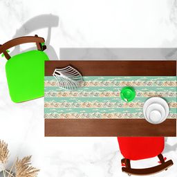 ArtzFolio Green & Cream-Colored Printed Table Runners image 3
