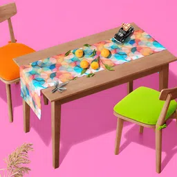 ArtzFolio Turquoise Blue & Peach Coloured Digital Printed Table Runner image 3